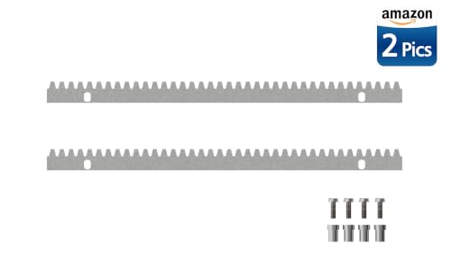 Blütezeit Galvanized Steel Gear Rack 8mm Thickness 1.64ft 2 Pieces Including Mounting Hardware Total 3.28 Feet Teeth Track for Sliding Gate Operator - size: 2-Pack Racks