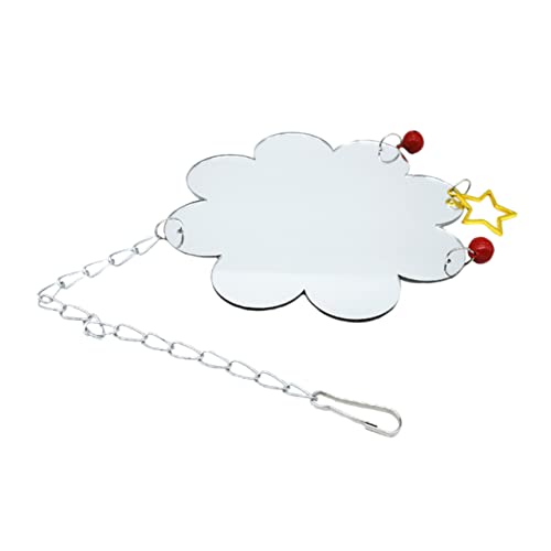 BESPORTBLE Chicken Mirror Toy Bell Hanging Single Mirror Pet Accessory for Chickens and Birds Fun for Parrots and Pet Birds Cage Decoration
