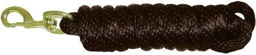 Hamilton Poly Horse Lead Rope with Bolt Snap, 10' Long x 5/8" Thick, Brown, Barn Horse Tack for Daily Use - color: Brown