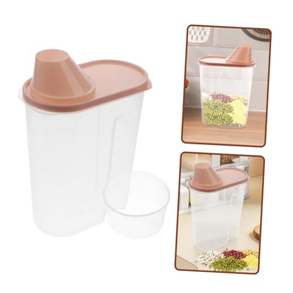 Airtight Plastic Grain Storage Container with Lid Large Cereal Box for Oatmeal Rice and Dry Food Organization Easy-pour Design for Kitchen Use