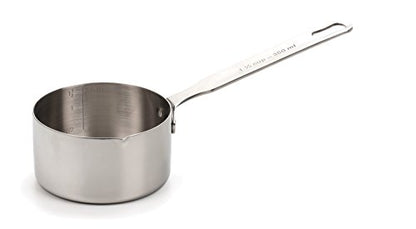 RSVP International Endurance Stainless Steel Measuring Pan Scoop, 1 1/2 Cups | Dry or Liquid | Baking or Cooking | Perfect for Feeding Pets, Cat Dog Food, Bird Seed, etc. | Dishwasher Safe, Blue - size: 1 1/2 Cups
