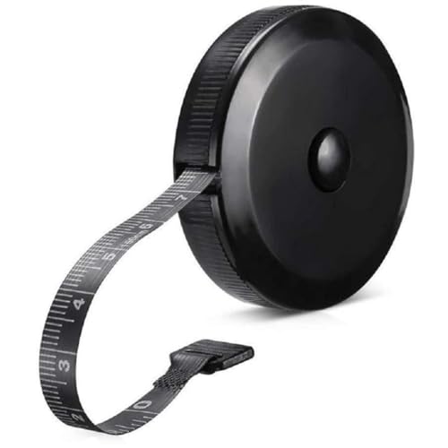 Mini Retractable Tape Measure, Black, 150cm Portable Sewing Measuring Tape with Keychain, Tailor Ruler for Clothing Size