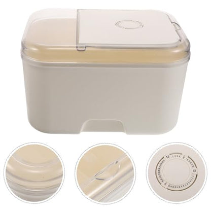 FUOYLOO 10 Kg Airtight Sealed Grain Storage Bucket for Cereal and Flour, Beige Plastic Food Container with Multipurpose Capacity for Kitchen Storage and Pantry Organization