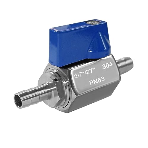 Beduan 1/4” Hose ID Barb Ball Valve 304 Stainless Steel Mini Shut Off Valve for Water Gas Fuel Drip Irrigation and Aquariums - size: 1/4" Hose Barb