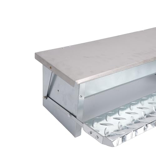 Rengue Automatic Treadle Poultry Feeder Treadle Chicken Feeder Auto Poultry Stainless Steel Rat Proof Rain Large Capacity for Chicken Duck Farming