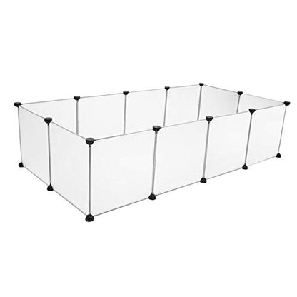 Pet Playpen Portable Large Plastic Yard Fence – DIY Small Animal Kennel with Modular Panels, Indoor/Outdoor Puppy Crate Tent for Rabbits, Guinea Pigs, Hedgehogs – Easy Assembly