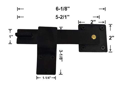 QCAA Heavy Duty Bar Door Farm Gate Latch, 5.5", Steel, Matte Black, 1 Pack