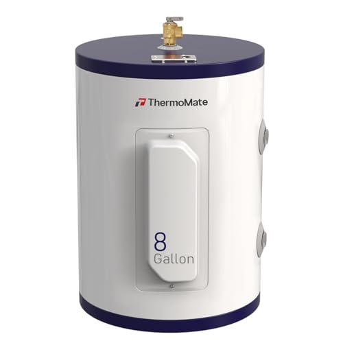ThermoMate Tank Water Heater Electric, 8 Gallon Small Point of Use Residential Hot Water Heater, 1500W 120Volt Compact, Adjustable Thermostat, UL Listed (ES900) - style: 8 Gallons