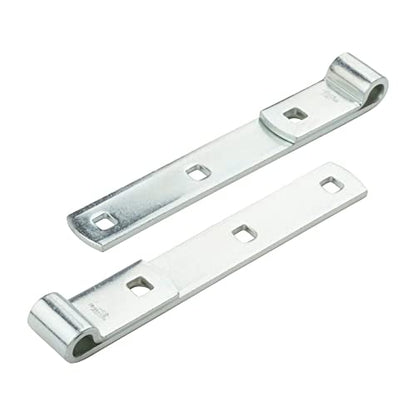 National Hardware N130-054 290BC Screw Hook and Strap Hinges 2-Pack 8 in Zinc Plated Steel Gate Hardware for Outdoor Gates Barn Door Hinges Adjustable Metal Fence Hinges - size: 8 Inch
