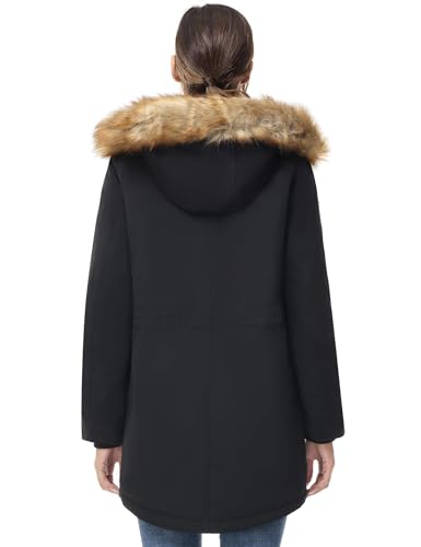 ANOTHER CHOICE Women's Hooded Winter Coat Waterproof Parka Jacket Warm Sherpa FLeece Lined Winter Parka Coat - color: Black-new, size: 3X-Large