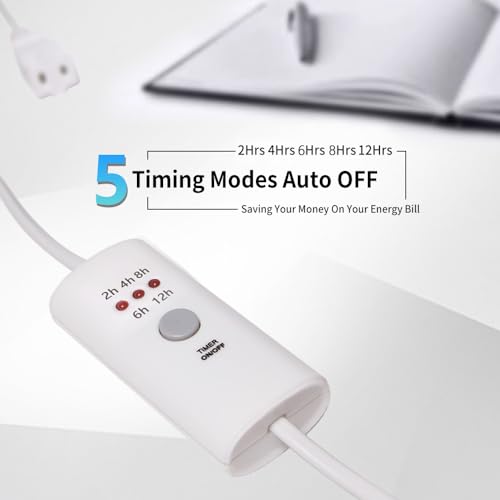 HNB Auto Off Timer for Oil Wax Warmer Burner Indoor Small Appliances Timer Plug for Electrical Outlet, 5 Setting 12 Hours Timed Power Switcher (Auto Off Timer-5D-0.5m-1pc)
