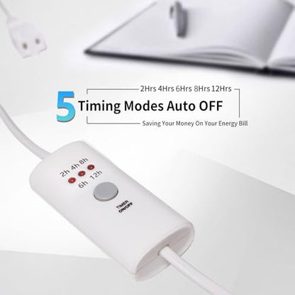 HNB Auto Off Timer for Oil Wax Warmer Burner Indoor Small Appliances Timer Plug for Electrical Outlet 5 Timing Setting 12 Hours Timed Power Switch (timer5D0.5m1pc B) - color: White B