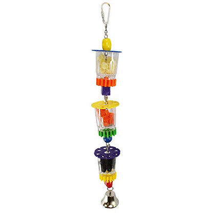 Triple Treat Forager - Durable Fun Hanging Treat Foraging Cage Accessory Toy - Sugar Gliders, Rats, Hamsters, Mice, Ferrets, Squirrels, Parrots, Birds, Marmosets, Opossums & Other Small Pets