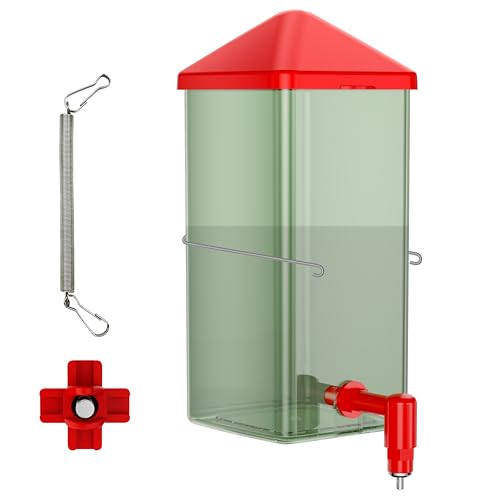 ZenxyHoC Baby Chick Waterer 0.26 Gal with Versatile- and Horizontal Nipple Drinker - color: Green, size: 0.26 Gal