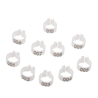 Mipcase 100pcs Easy Clip Pigeon Foot Marker Dove Leg Bands Numbered Sturdy Poultry Rings Bird Identification Bird Supplies - color: White