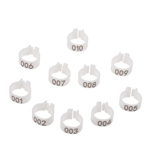 Mipcase 100pcs Easy Clip Pigeon Foot Marker Dove Leg Bands Numbered Sturdy Poultry Rings Bird Identification Bird Supplies - color: White
