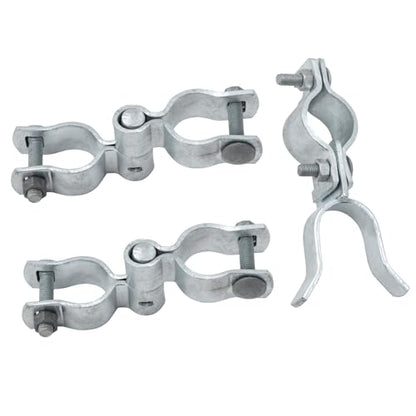 VIVIDA 1-3/8" Chain Link Gate Hinge Kit, Include Male & Female Gate Hinge, 1-3/8" Fence Fork Latch, Galvanized Steel - size: 1-3/8" × 1-3/8" (SILVER)