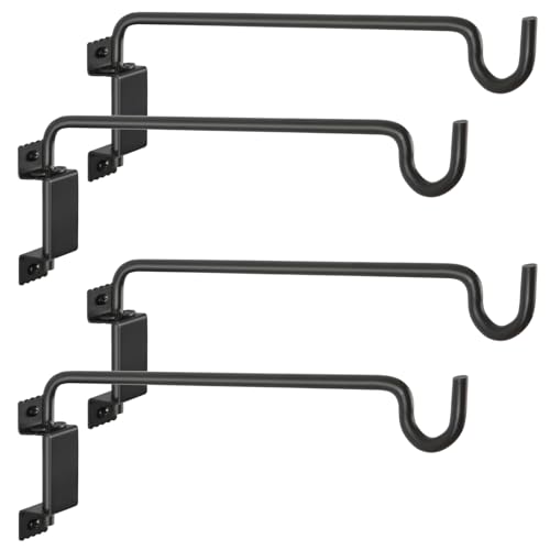 AILIN YELOKIE 16" 360° Swivel Plant Hanger (4-Pack) - Heavy Duty Solid Steel Wall Hook, 12-Directional Adjustable for Bird Feeders, Outdoor/Indoor Plants, Garden & Patio, Rust-Resistant Black - color: Black, size: 16in-4U-Swivel