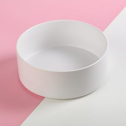 White Raised/Elevated Ceramic Dog Bowl for Medium Large Sized Breeds,Large Dog Food Water Bowl with Stand,8 in Non Slip Heavy Weighted 1800ml/ 7.6 Cups/60 OZ - color: White, size: 8 in