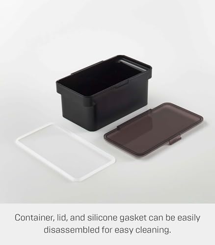 YAMAZAKI Home Tower Airtight Pet Food Storage Container - Cat And Dog Food Holder Bin With Transparent Lid And Handle - Small - Polypropylene - 0.8 Gallons, 3 Liters - color: Black, size: Small