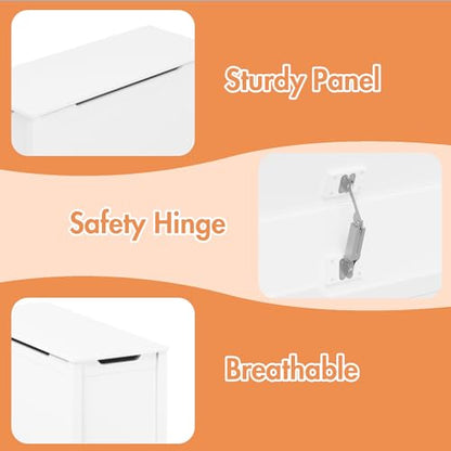 20 Gallon White Toy Box for Patio Indoor Storage Box with Lid 2.7 cu ft Easy Assembly White