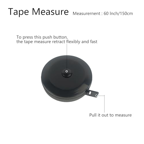 GDMINLO 2 Pack Tape Measure Retractable Measuring for Body Fabric Tailor Cloth Knitting Craft Weight Loss Measurements 60-Inch Soft Pink & Retractable Black Dual Sided Rulers
