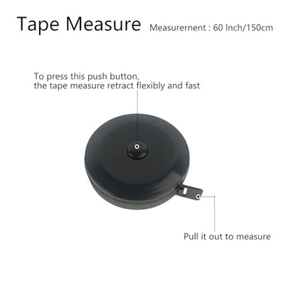 GDMINLO 2 Pack Tape Measure Retractable Measuring for Body Fabric Tailor Cloth Knitting Craft Weight Loss Measurements 60-Inch Soft Pink & Retractable Black Dual Sided Rulers