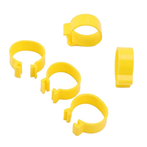 100Pcs Chicken Ankle Rings, Yellow Chicken Leg Rings, Plastic Poultry Leg Bands Rings for Ducks Guinea Goose Gamefowl Turkey (16mm) - size: 16mm