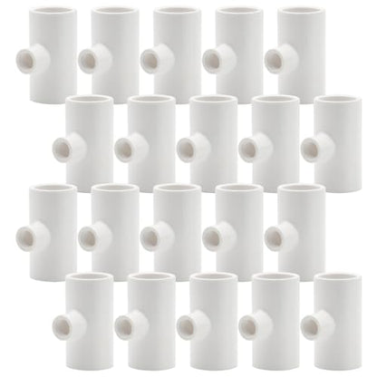 Automatic and Sanitary Design 35pcs Chicken Waterer Fittings White PVC Material with 1/2 Inch Threaded Tee Connections, Easy Installation for Poultry Farm for Ducks and Rabbits
