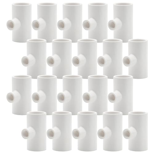 Automatic and Sanitary Design 35pcs Chicken Waterer Fittings White PVC Material with 1/2 Inch Threaded Tee Connections, Easy Installation for Poultry Farm for Ducks and Rabbits