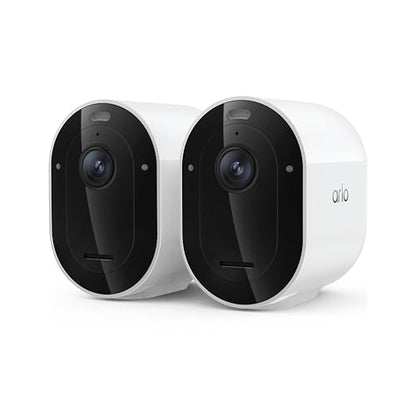 Arlo Pro Security Camera 2K HDR (6th Gen, 2025 Release) - Wireless Outdoor Camera, Rechargeable Removeable Battery, Event Captions, Emergency Response, 1-Month Trial of Secure Plan, 2 Cam, White - color: White, size: 2 Cameras, style: Standard Battery