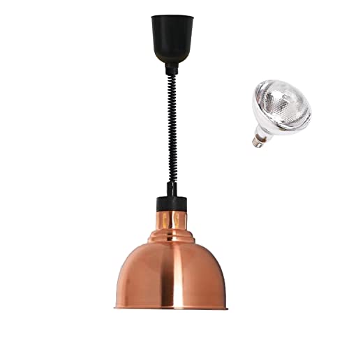 Commercial Food Heat Lamp French Fry Warmer Light for Food Service Hanging(Dia25cm(Copper))
