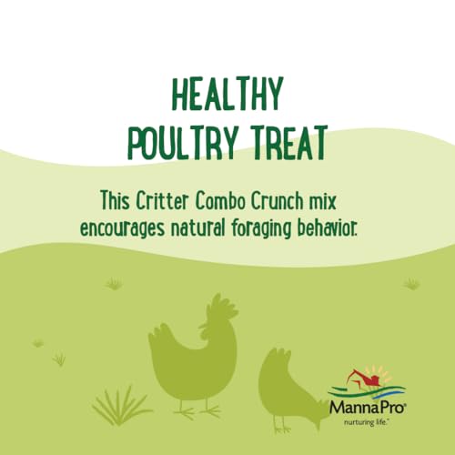 Manna Pro Farmhouse Favorites Critter Combo Crunch Poultry Treat, Protein Poultry Treat, Encourages Natural Foraging Behavior, 100% Natural Blend of Black Soldier Fly Larvae, Mealworms & Shrimp, 2lb - size: 2 Pound (Pack of 1)