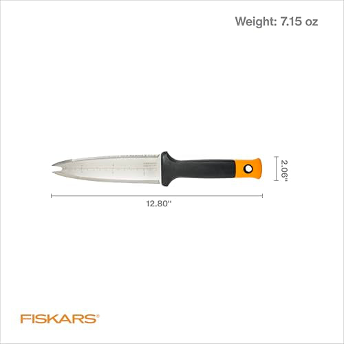 Fiskars Hori Hori Garden Knife with Sheath, Multi-Purpose Heavy Duty Gardening Hand Tool for Weeding, Planting, Digging with Hanging Hole - style: Hori Knife