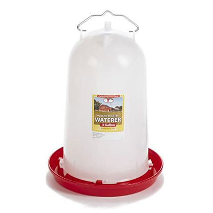 Little Giant Extra Large 3-Gallon Capacity Heavy-Duty Plastic Gravity Fed Poultry Waterer System (2 Pack)