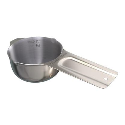 Color Up ⅓ Cup Measuring Cup (80 ml) – Premium Chrome Stainless Steel, Accurate for Wet & Dry Ingredients, Embossed Markings, Easy-Pour Spouts, Dishwasher-Safe, Kitchen Essential - size: 1/3 Cup (80 ml) Stainless