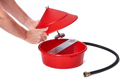 Little Giant® Automatic Poultry Waterer with Cover | Heavy Duty Plastic Auto Chicken Waterer Bowl with Hose Attachment | 5 Quart | Made in USA
