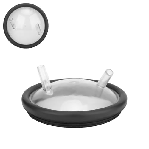 Food Grade Transparent Milk Bucket Lid with 2 Openings & Silicone Gasket, Plastic Replacement Lid Fits 25–30 L Milking Machine Buckets, Dishwasher Safe