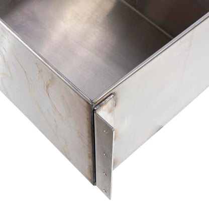 Heavy-Duty Stainless Steel Horse Water Trough (24" L x 13" D x 10" H) with Mounts