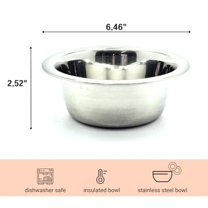 Stainless Steel Dog and Cat Bowls, Pack of 2, Replacement Bowl for Pets (29oz) - size: 29oz