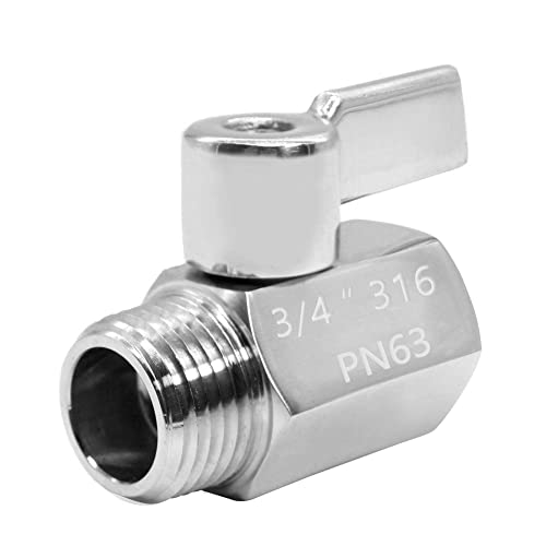 Beduan Mini Ball Valve Stainless Steel(316) 3/4" NPT Male x NPT Female Mini Ball Shutoff Valve (NOT for Garden Hose Bib Faucet) - size: 3/4 Inch, style: 1 PACK