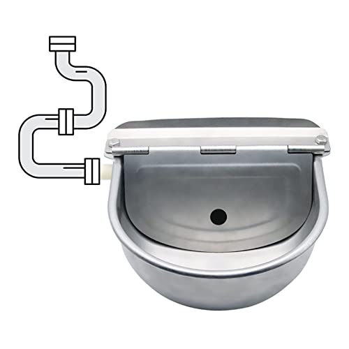 Stainless Steel Livestock Water Bowl with Float Valve Tank,Automatic Farm Water Bowl for Horse, Cow, Goat, Sheep, Dog Drinking Waterer - size: No Pipe