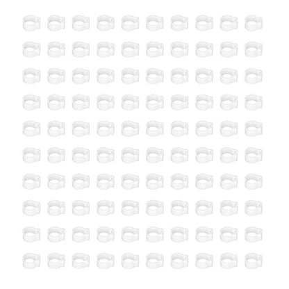 Omabeta 100PCS Reusable 8mm Pigeons Identification Leg Rings for Easy Dovecot Management and Marking, Lightweight Plastic Bands for Poultry Supplies (White) - color: White