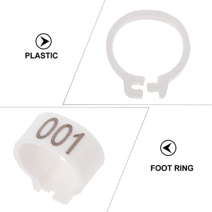 Happyyami 100pcs Pigeon Foot Bands Leg for Bird Identification Design for Racing Pigeons Parakeets and More - color: White
