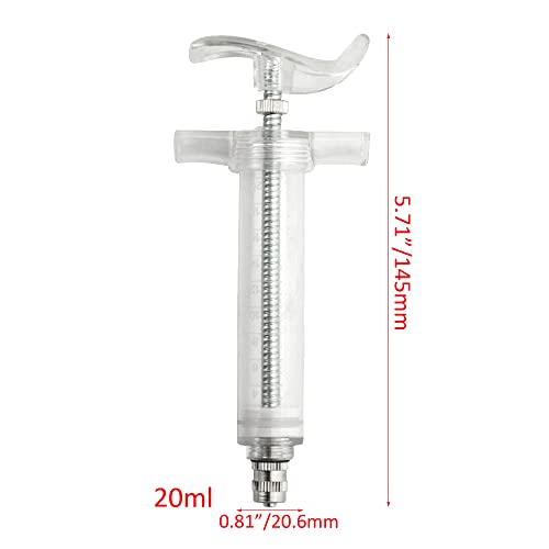 Baby Bird Feeding Syringe Bird Syringe Feeder Feeding Tubes with 6PCS Curved Gavage Tubes for Baby Birds Parrot Small Pet (20ML) - size: 20ML