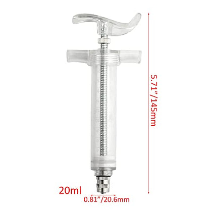 Baby Bird Feeding Syringe Bird Syringe Feeder Feeding Tubes with 6PCS Curved Gavage Tubes for Baby Birds Parrot Small Pet (20ML) - size: 20ML