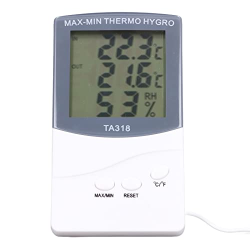 Zerodis Indoor Outdoor Thermometer Hygrometer Temperature Humidity Meter with Probe Sensor for Home Garden Wall Table Mount Large Screen Display Celsius Fahrenheit