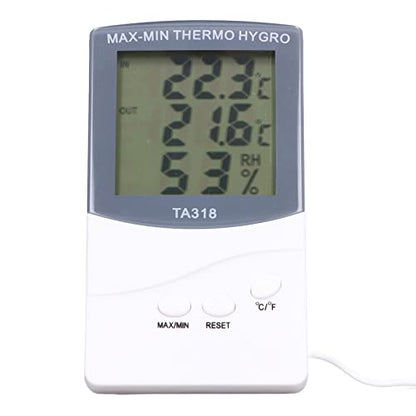 Zerodis Indoor Outdoor Thermometer Hygrometer Temperature Humidity Meter with Probe Sensor for Home Garden Wall Table Mount Large Screen Display Celsius Fahrenheit