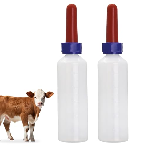 2PCS Calf Feeder Milk Bottle Livestock Drinking Bottles Calves Nursing Milk Feeding Bottle for Farm Livestock Supplie (500ml) - size: 500ml