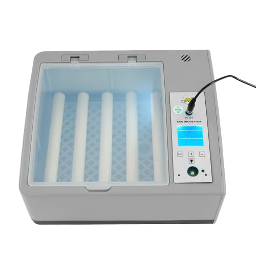 16 PCS Eggs Incubator, Automatic Egg Incubator for Hatching Eggs with Clear Flip Lid, LCD Display & Dual Power, Grey Automatic Egg Turner, Compact Tabletop Incubator for Home & Farm Use - size: 16 PCS